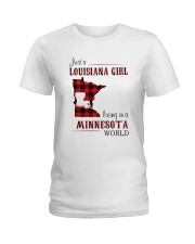LOUISIANA GIRL LIVING IN MINNESOTA WORLD Ladies T-Shirt thumbnail