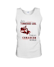 TENNESSEE GIRL LIVING IN CANADIAN WORLD Unisex Tank tile