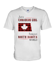 CANADIAN GIRL LIVING IN NORTH DAKOTA WORLD V-Neck T-Shirt thumbnail