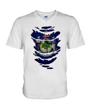 Maine Muscle Flag V-Neck T-Shirt tile