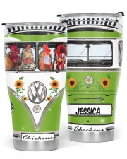 Custom Name Tumbler Chickens Bus Glitter Tumbler tile