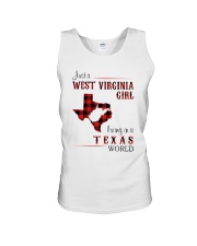 WEST VIRGINIA GIRL LIVING IN TEXAS WORLD Unisex Tank thumbnail
