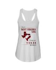WEST VIRGINIA GIRL LIVING IN TEXAS WORLD Ladies Flowy Tank thumbnail