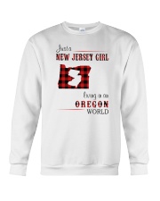 JERSEY GIRL LIVING IN OREGON WORLD Crewneck Sweatshirt tile