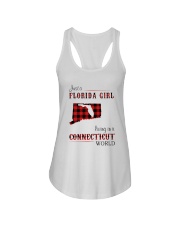 FLORIDA GIRL LIVING IN CONNECTICUT WORLD Ladies Flowy Tank tile