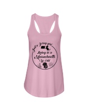 JUST A JERSEY GIRL LIVING IN A MASSACHUSETTS WORLD Ladies Flowy Tank thumbnail