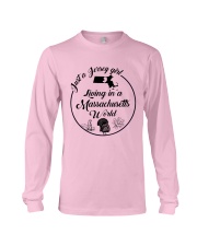 JUST A JERSEY GIRL LIVING IN A MASSACHUSETTS WORLD Long Sleeve Tee thumbnail