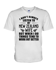 LISTEN TO MY NEW ZEALAND WIFE V-Neck T-Shirt thumbnail