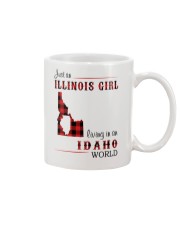 ILLINOIS GIRL LIVING IN IDAHO WORLD Mug tile