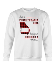 PENNSYLVANIA GIRL LIVING IN GEORGIA WORLD Crewneck Sweatshirt tile