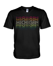 Michigan Call It Home V-Neck T-Shirt tile