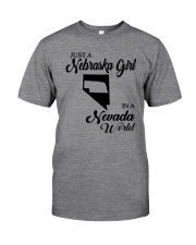 JUST A NEBRASKA GIRL IN A NEVADA WORLD Classic T-Shirt thumbnail