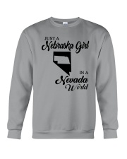 JUST A NEBRASKA GIRL IN A NEVADA WORLD Crewneck Sweatshirt thumbnail