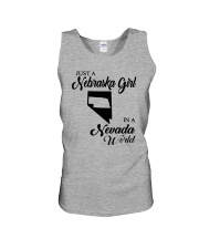 JUST A NEBRASKA GIRL IN A NEVADA WORLD Unisex Tank thumbnail
