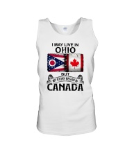 LIVE IN OHIO BUT MY STORY BEGAN IN CANADA Unisex Tank tile