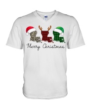 Louisiana Merry Christmas V-Neck T-Shirt tile