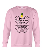 SASKATCHEWAN WOMAN A MOUTH I CAN'T CONTROL Crewneck Sweatshirt thumbnail