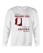 INDIANA GIRL LIVING IN ARIZONA WORLD Crewneck Sweatshirt thumbnail