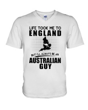 AUSTRALIAN GUY LIFE TOOK TO ENGLAND V-Neck T-Shirt thumbnail