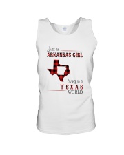 ARKANSAS GIRL LIVING IN TEXAS WORLD Unisex Tank thumbnail