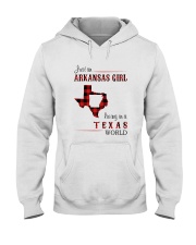 ARKANSAS GIRL LIVING IN TEXAS WORLD Hooded Sweatshirt thumbnail