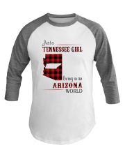 TENNESSEE GIRL LIVING IN ARIZONA WORLD Baseball Tee thumbnail
