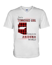 TENNESSEE GIRL LIVING IN ARIZONA WORLD V-Neck T-Shirt thumbnail
