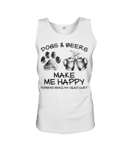 DOGS AND BEER MAKE ME HAPPY Unisex Tank thumbnail