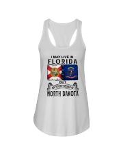 LIVE IN FLORIDA BEGAN IN NORTH DAKOTA Ladies Flowy Tank tile