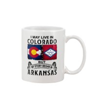 LIVE IN COLORADO BEGAN IN ARKANSAS Mug tile