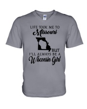 LIFE TOOK ME TO MISSOURI BUT I'LL WISCONSIN GIRL V-Neck T-Shirt thumbnail