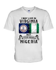 LIVE IN VIRGINIA BEGAN IN NIGERIA V-Neck T-Shirt thumbnail
