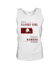 ALASKA GIRL LIVING IN KANSAS WORLD Unisex Tank thumbnail