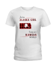 ALASKA GIRL LIVING IN KANSAS WORLD Ladies T-Shirt thumbnail