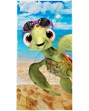 Turtle Wear Sunglass At Beach Premium Beach Towel front
