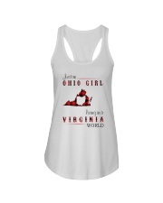 OHIO GIRL LIVING IN VIRGINIA WORLD Ladies Flowy Tank tile