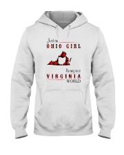 OHIO GIRL LIVING IN VIRGINIA WORLD Hooded Sweatshirt tile