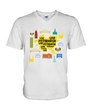 Love Symbols Pittsburgh V-Neck T-Shirt tile