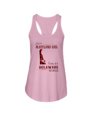 MARYLAND GIRL LIVING IN DELAWARE WORLD Ladies Flowy Tank thumbnail
