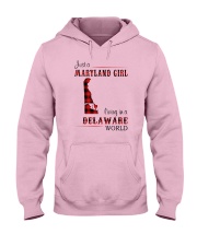 MARYLAND GIRL LIVING IN DELAWARE WORLD Hooded Sweatshirt thumbnail