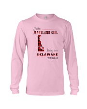 MARYLAND GIRL LIVING IN DELAWARE WORLD Long Sleeve Tee thumbnail