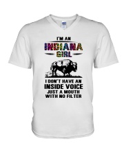 Indiana Girl Just A Mouth With No Filter V-Neck T-Shirt tile