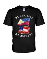Philippines My Heritage V-Neck T-Shirt tile