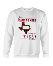 KANSAS GIRL LIVING IN TEXAS WORLD Crewneck Sweatshirt tile