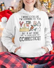 I'm Thinking About Connecticut Hooded Sweatshirt custom-hoodie-sweatshirt-lifestyle-front-211