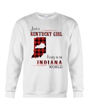 KENTUCKY GIRL LIVING IN INDIANA WORLD Crewneck Sweatshirt thumbnail