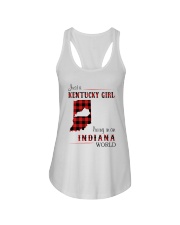 KENTUCKY GIRL LIVING IN INDIANA WORLD Ladies Flowy Tank thumbnail