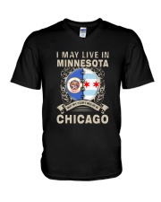 I MAY LIVE IN MINNESOTA BUT MY STORY IN CHICAGO V-Neck T-Shirt tile