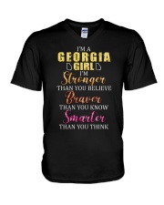 Georgia Girl I'm Stronger Than You Believe V-Neck T-Shirt tile