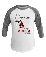FILIPINO GIRL LIVING IN MICHIGAN WORLD Baseball Tee tile
